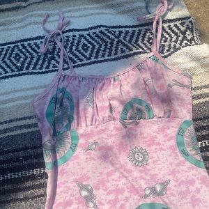 Y2K print babydoll dress